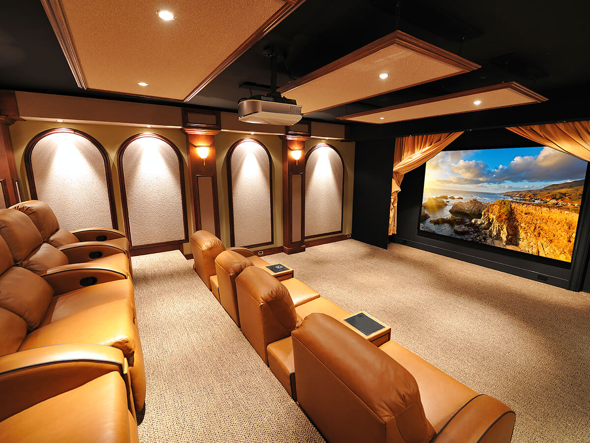 A home theater is a must-have in luxury homes. Photo from Xssentials.